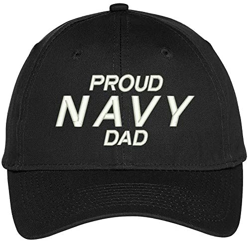Trendy Apparel Shop Proud Navy Dad Embroidered Patriotic Baseball Cap