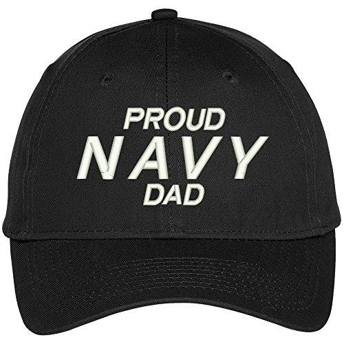 Trendy Apparel Shop Proud Navy Dad Embroidered Patriotic Baseball Cap
