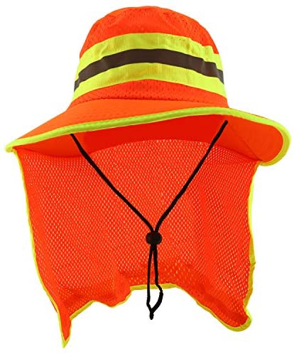Trendy Apparel Shop High Visibility Neon Color Reflective Boonie Hat Mesh Flap