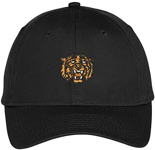 Trendy Apparel Shop Tiger Face Embroidered Adjustable Baseball Cap