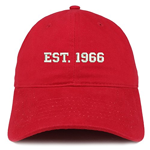 Trendy Apparel Shop EST 1966 Embroidered - 55th Birthday Gift Soft Cotton Baseball Cap