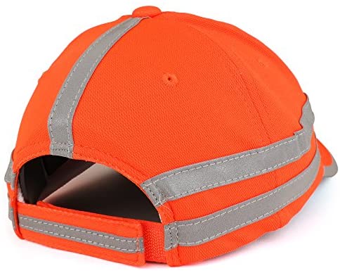 Trendy Apparel Shop High Visibility ANSI 107 Safety Unstructured Cap with Reflective Stripes