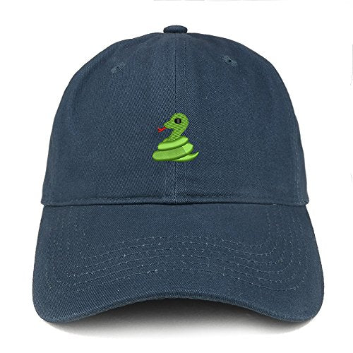 Trendy Apparel Shop Snake Emoticon Embroidered 100% Soft Brushed Cotton Low Profile Cap