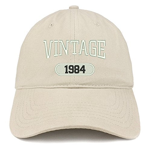Trendy Apparel Shop Vintage 1984 Embroidered 37th Birthday Relaxed Fitting Cotton Cap