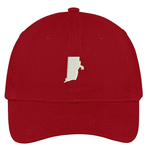 Trendy Apparel Shop Rhode Island State Map Embroidered Low Profile Soft Cotton Brushed Baseball Cap