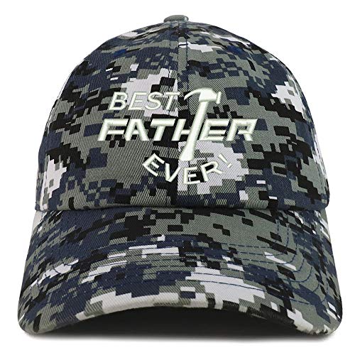 Trendy Apparel Shop Best Father Ever Embroidered Soft Crown 100% Brushed Cotton Cap