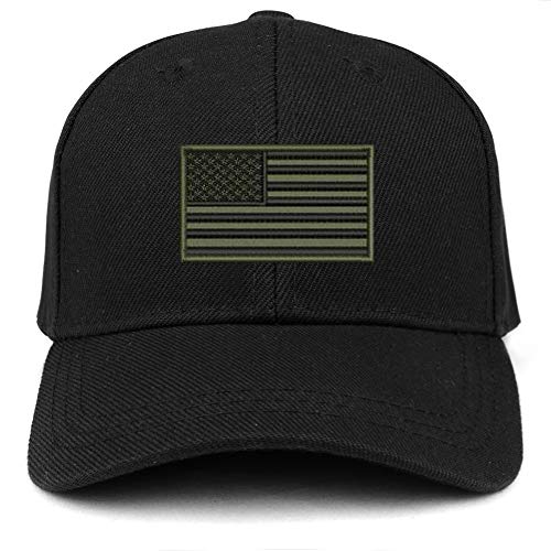 Trendy Apparel Shop USA Olive Flag Embroidered Youth Size Kids Structured Baseball Cap