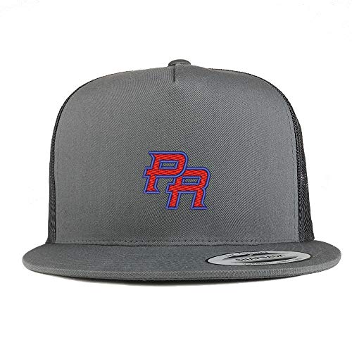 Trendy Apparel Shop Puerto Rico PR Small Embroidered 5 Panel Flatbill Trucker Mesh Cap