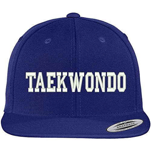 Trendy Apparel Shop Taekwondo Embroidered Flat Bill Adjustable Snapback Cap