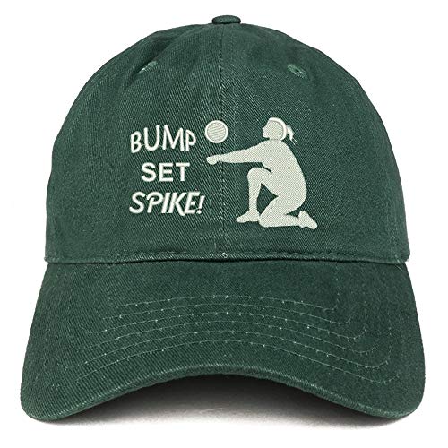 Trendy Apparel Shop Bump Set Spike Volleyball Embroidered Brushed Cotton Cap