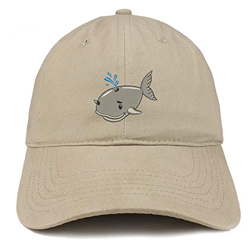 Trendy Apparel Shop Baby Whale Embroidered Soft Crown 100% Brushed Cotton Cap