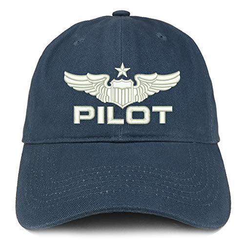 Trendy Apparel Shop Pilot White Embroidered Soft Crown Brushed Cotton Cap