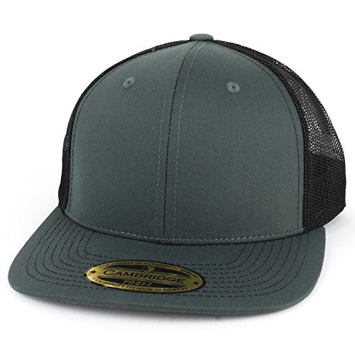 Trendy Apparel Shop Structured Crown Mesh Back Snapback Hat with Flat Bill
