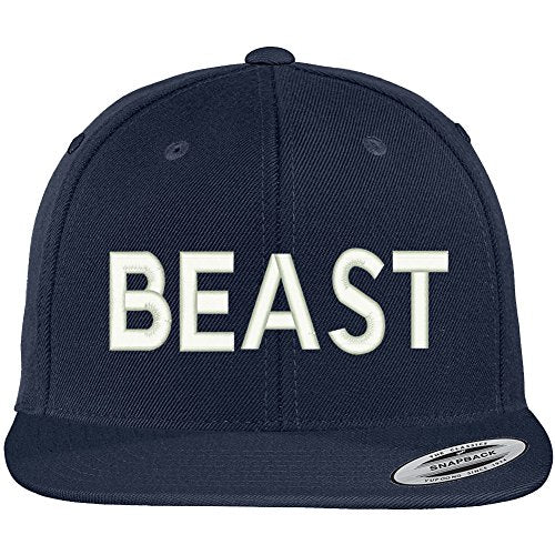 Trendy Apparel Shop Beast Embroidered Flat Bill Snapback Baseball Cap