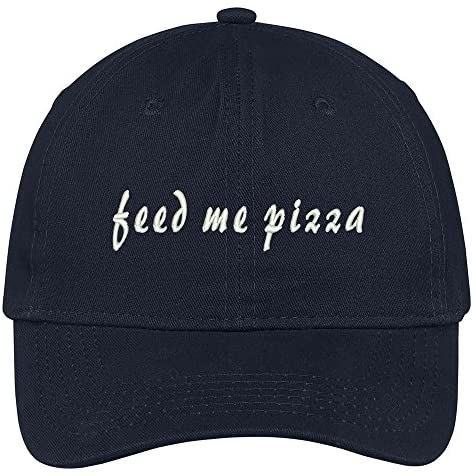 Trendy Apparel Shop Feed Me Pizza Embroidered Brushed Cotton Adjustable Cap Dad Hat