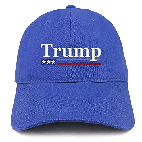 Trendy Apparel Shop Trump USA Flag Embroidered 100% Cotton Adjustable Cap Dad Hat