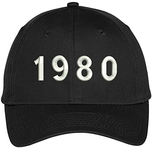 Trendy Apparel Shop 1980 Birth Year Embroidered Baseball Cap