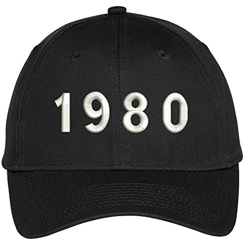 Trendy Apparel Shop 1980 Birth Year Embroidered Baseball Cap