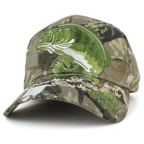 Trendy Apparel Shop Bass Fish Outdoor Sports Embroidered Adjustable Baseball Cap