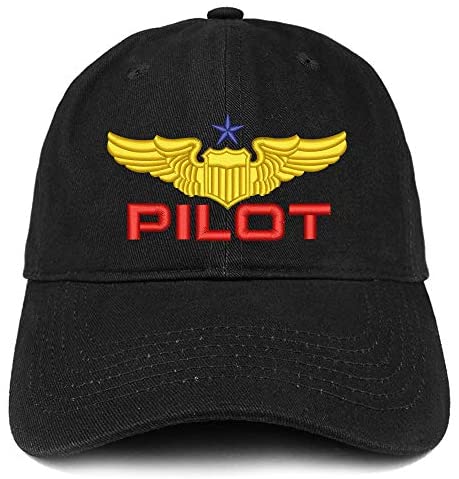 Trendy Apparel Shop Pilot Embroidered Soft Crown 100% Brushed Cotton Cap