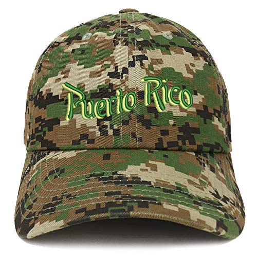 Trendy Apparel Shop Puerto Rico Embroidered Soft Crown 100% Brushed Cotton Cap