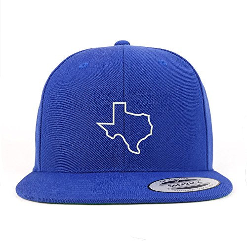 Trendy Apparel Shop Texas State Outline Embroidered Flat Bill Snapback Baseball Cap