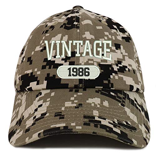 Trendy Apparel Shop 35th Birthday Vintage 1986 Soft Crown Brushed Cotton Cap