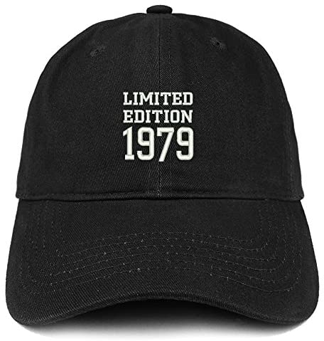 Trendy Apparel Shop Limited Edition 1979 Embroidered Birthday Gift Brushed Cotton Cap