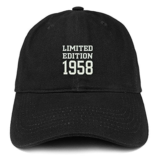 Trendy Apparel Shop Limited Edition 1958 Embroidered Birthday Gift Brushed Cotton Cap