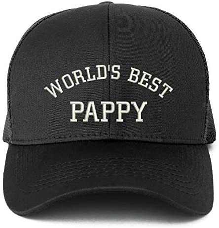Trendy Apparel Shop XXL World's Best Pappy Embroidered Structured Trucker Mesh Cap