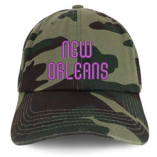Trendy Apparel Shop New Orleans Text Embroidered Soft Crown 100% Brushed Cotton Cap