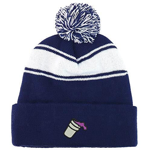 Trendy Apparel Shop Double Cup Morning Coffee Striped Short Beanie
