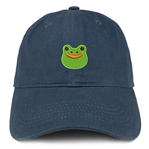 Trendy Apparel Shop Frog 2 Embroidered Soft Crown 100% Brushed Cotton Cap