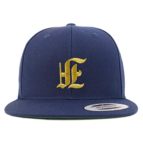 Trendy Apparel Shop Old English Gold F Embroidered Snapback Flatbill Baseball Cap