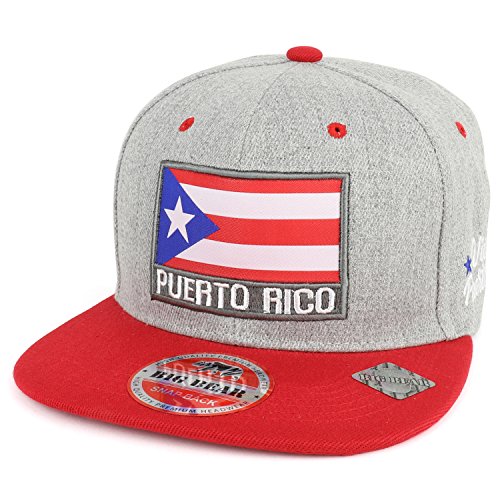 Trendy Apparel Shop Viva Puerto Rico Flag Embroidered Flat Bill Snapback Cap