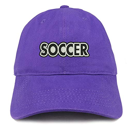 Trendy Apparel Shop Soccer Embroidered Soft Crown 100% Brushed Cotton Cap