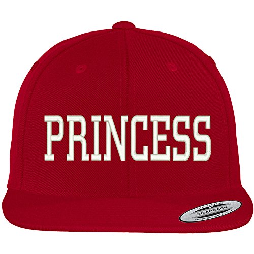 Trendy Apparel Shop Princess Embroidered Flat Bill Adjustable Snapback Cap