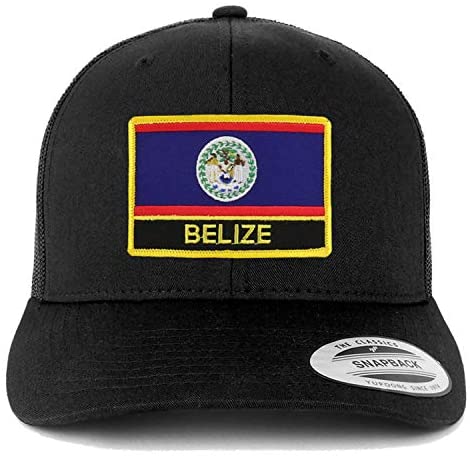 Trendy Apparel Shop Belize Flag Patch Retro Trucker Mesh Cap