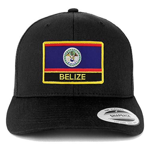 Trendy Apparel Shop Belize Flag Patch Retro Trucker Mesh Cap