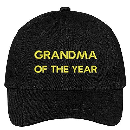 Trendy Apparel Shop Grandma Of The Year Embroidered Adjustable Cotton Twill Baseball Cap
