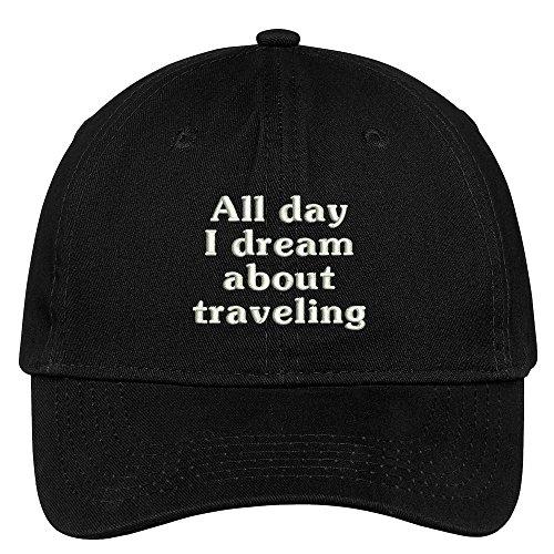 Trendy Apparel Shop All Day I Dream About Traveling Embroidered Soft Cotton Low Profile Dad Hat