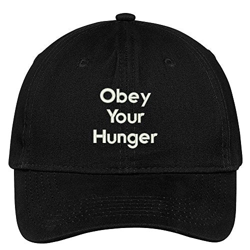 Trendy Apparel Shop Obey Your Hunger Embroidered Brushed 100% Cotton Baseball Cap