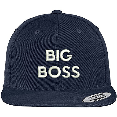Trendy Apparel Shop Big Boss Embroidered Flat Bill Premium Classic Snapback Cap