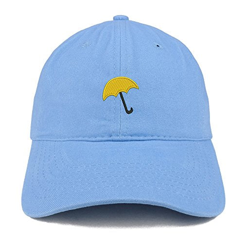 Trendy Apparel Shop Yellow Umbrella Embroidered Low Profile Soft Cotton Baseball Cap