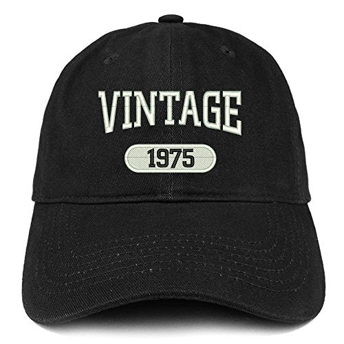 Trendy Apparel Shop Vintage 1975 Embroidered 46th Birthday Relaxed Fitting Cotton Cap