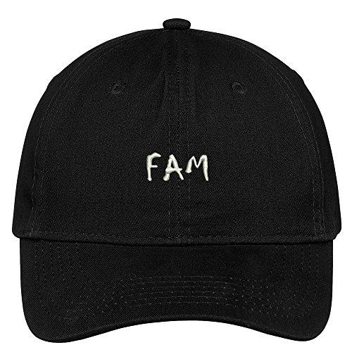 Trendy Apparel Shop Fam Embroidered Soft Crown 100% Brushed Cotton Dad Hat Cap