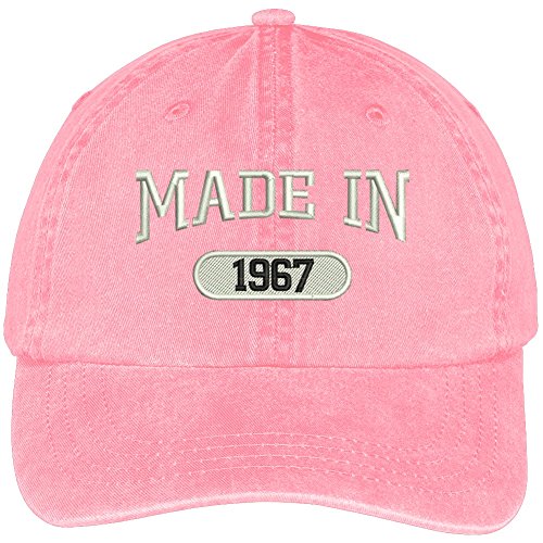 Trendy Apparel Shop 52nd Birthday - Made in 1967 Embroidered Low Profile Washed Cotton Baseball Cap