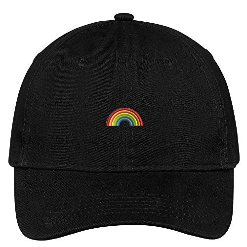 Trendy Apparel Shop Rainbow Embroidered Soft Brushed Cotton Low Profile Cap