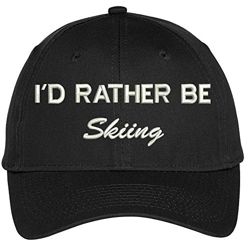 Trendy Apparel Shop I Rather Be Skiing Embroidered Baseball Cap