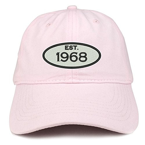 Trendy Apparel Shop Established 1968 Embroidered 53rd Birthday Gift Soft Crown Cotton Cap